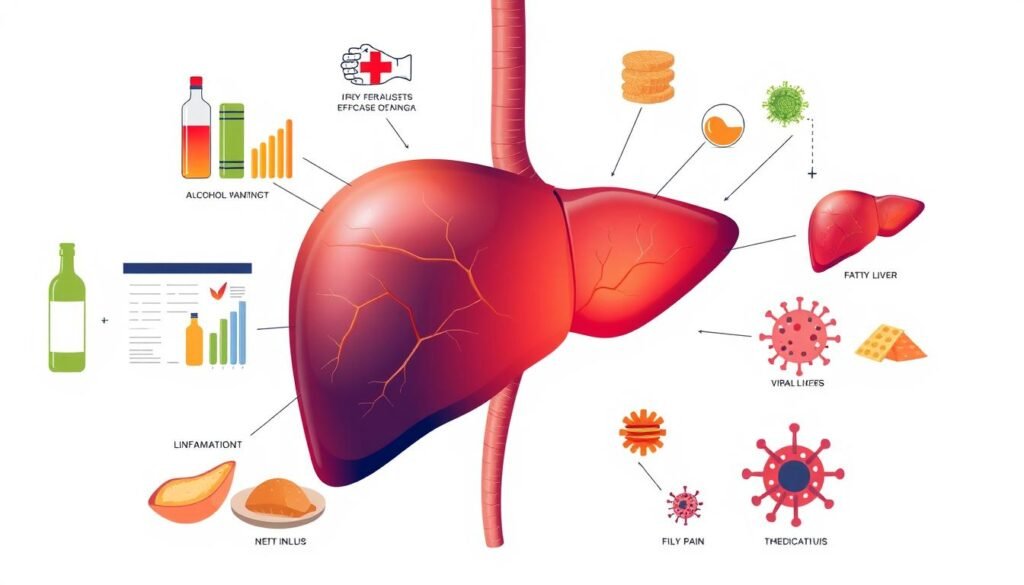 what causes liver pain